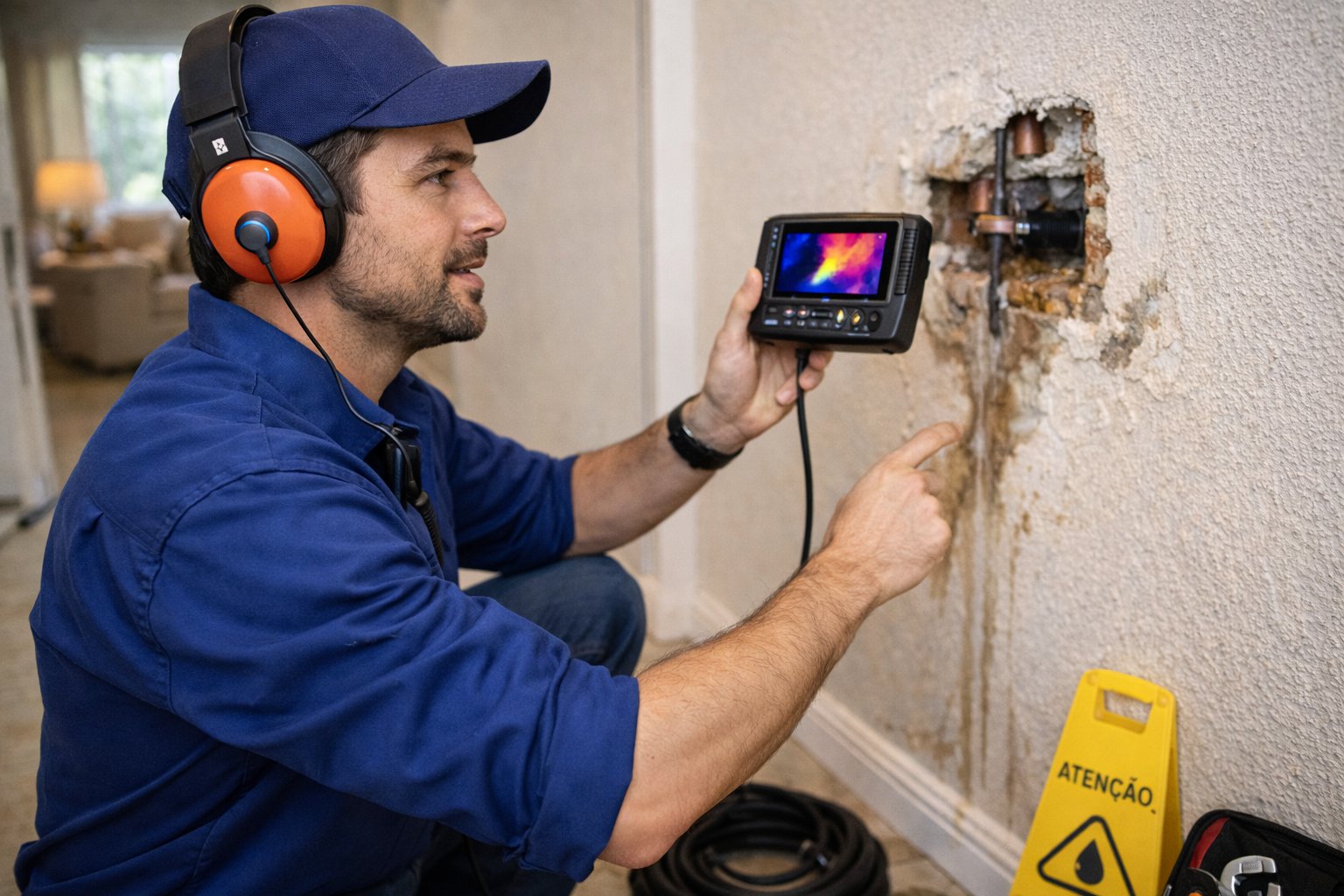 Vazamento na parede em Maringá solução rápida e sem quebra-quebra