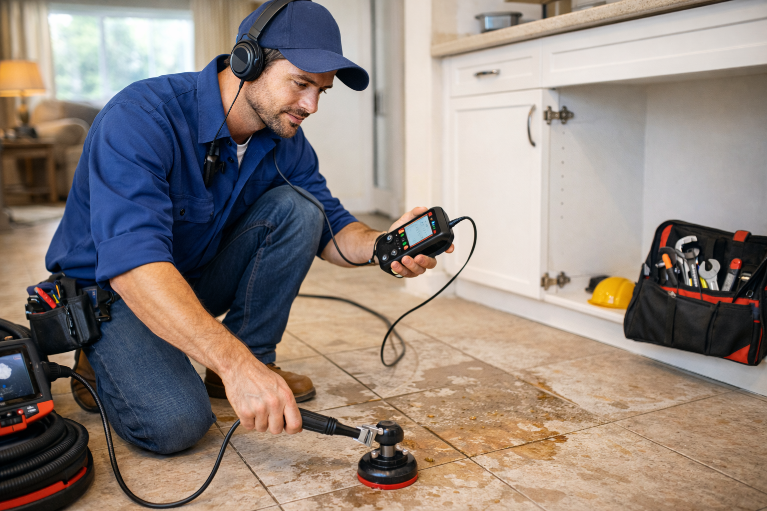Vazamento no piso em Maringá Detecção Rápida, Sem Quebra-Quebra e Atendimento 24h