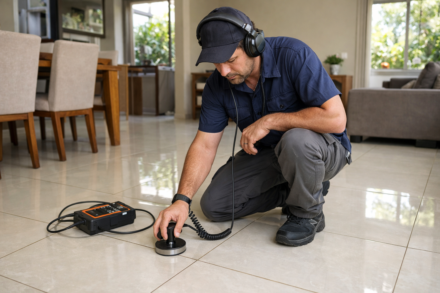 caçador de vazamento em Maringá utilizando geofone eletrônico