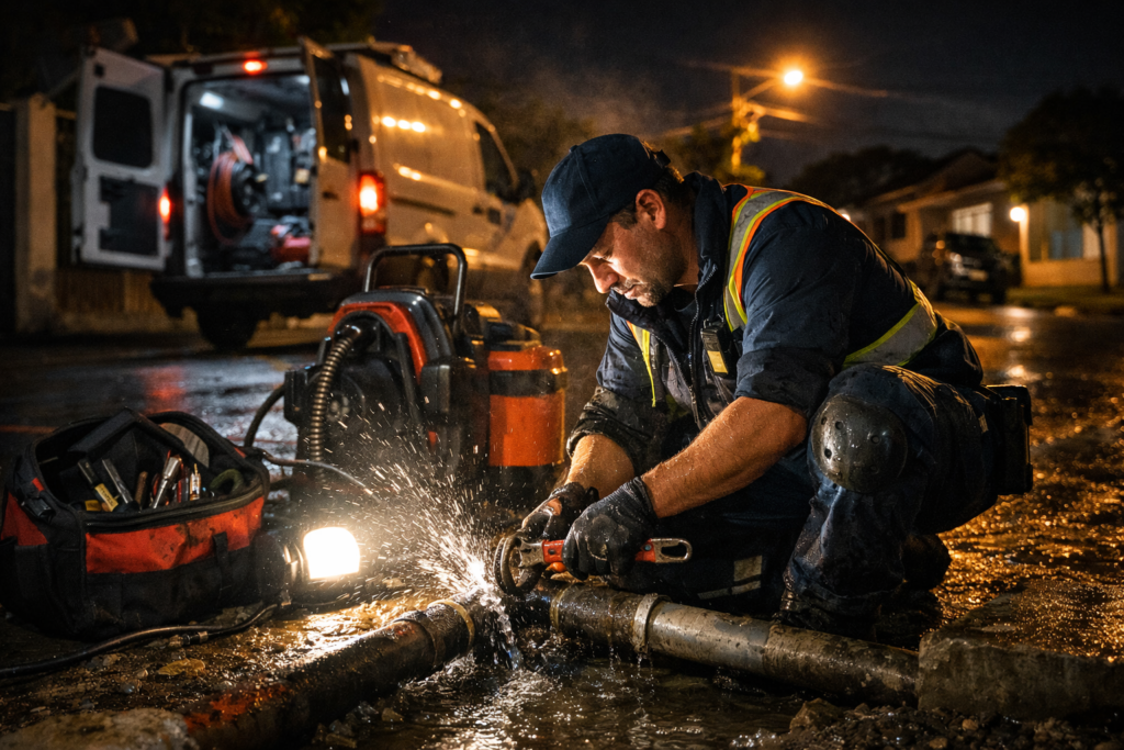 empresa de caça vazamento 24h em Maringá realizando atendimento emergencial