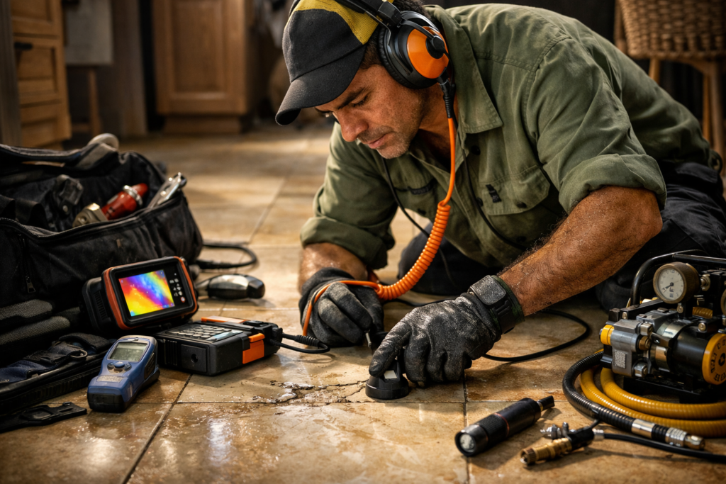 empresa de caça vazamento identificando vazamento oculto em Maringá